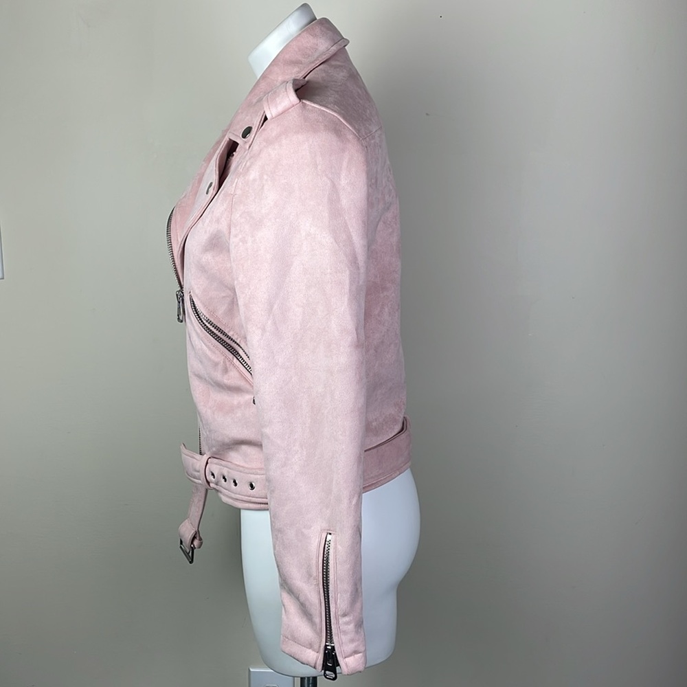 Faux Suede Zip Front Moto Jacket - Picture 5 of 8